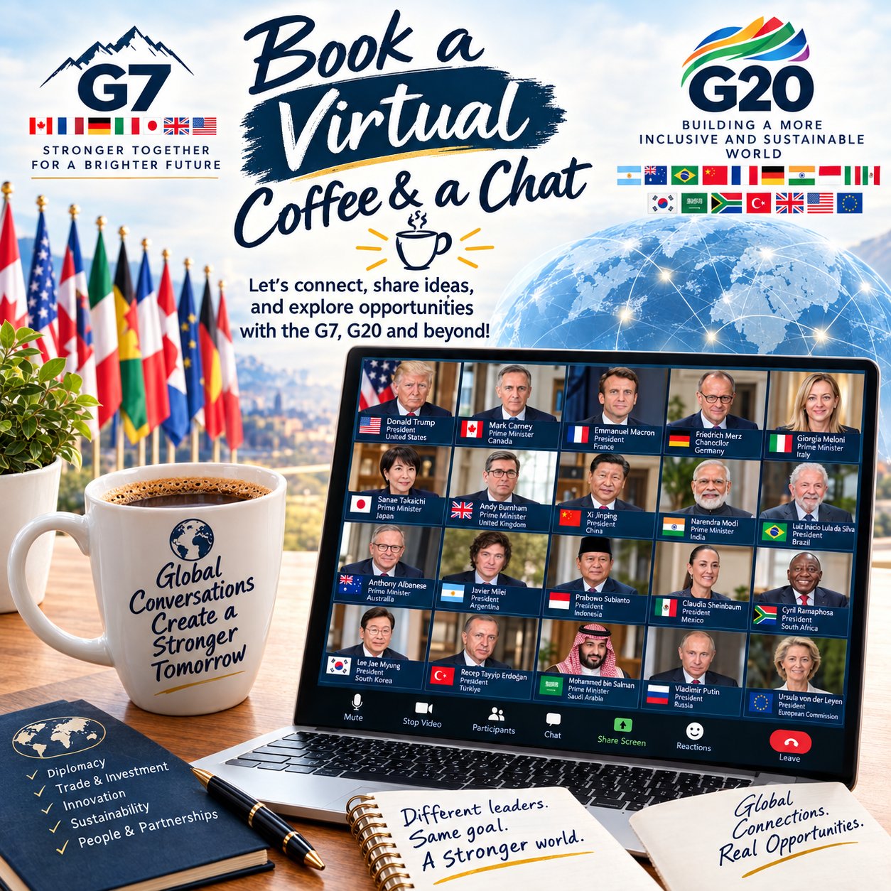 Book a Virtual Coffee & a Chat with Group of Nations about the G7, G20 and beyond